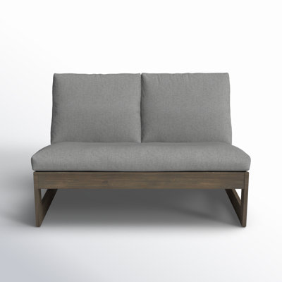 Louise 43" Acacia Outdoor Sofa with Sunbrella Cushions