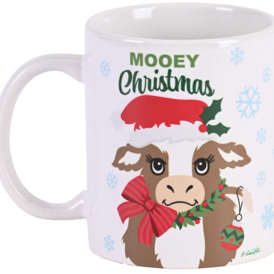 Mug Cow Mooey Christmas Ceramic 11 Oz