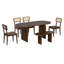 Ensemble de table de salle à manger 6 pièces avec banc, ensemble de chaises de table ovales pour 6 personnes, ensemble de salle à manger de style moderne-372806399