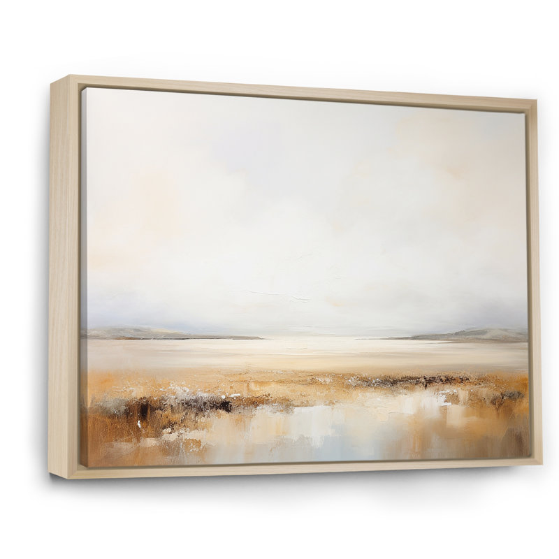 Impression sur toile «Pairies Minimalisme Country Charm Delight», Cadre naturel flottant, H 30 po x l 40 po x P 1,5 po