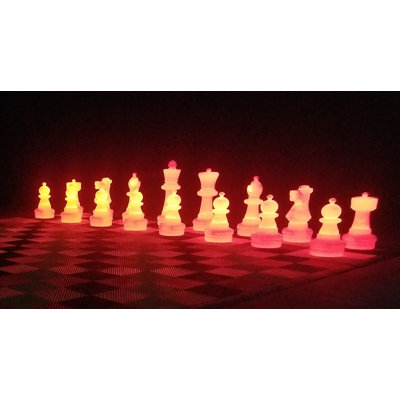 25" Light-Up Giant Chess Set with Color-Changing LEDs - Day/Night Value Set (Shown in Red)