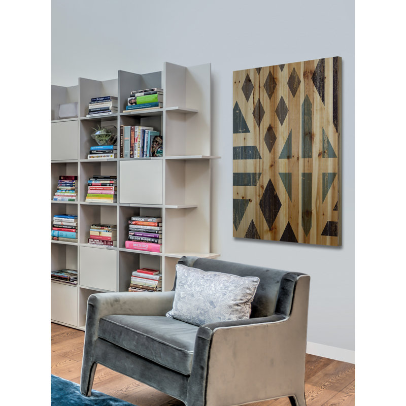 « disconnected diamants », impression sur bois, H 36 po x l 24 po x P 1,5 po