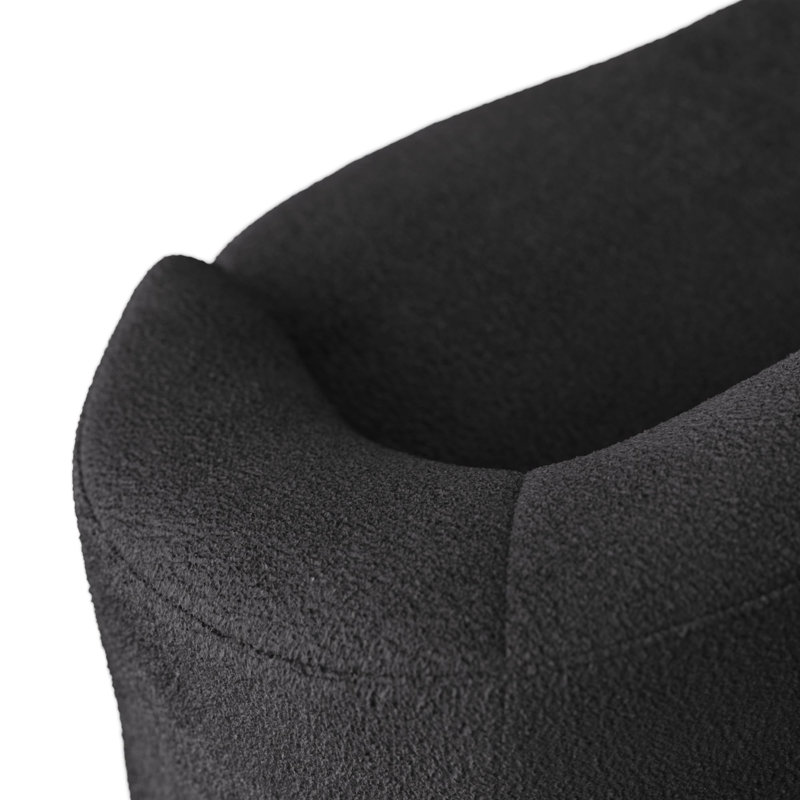Turner Small Sofa Paprika Velvet, Black Velvet, White Oyster, 29.5"H x 108"W x 34"D
