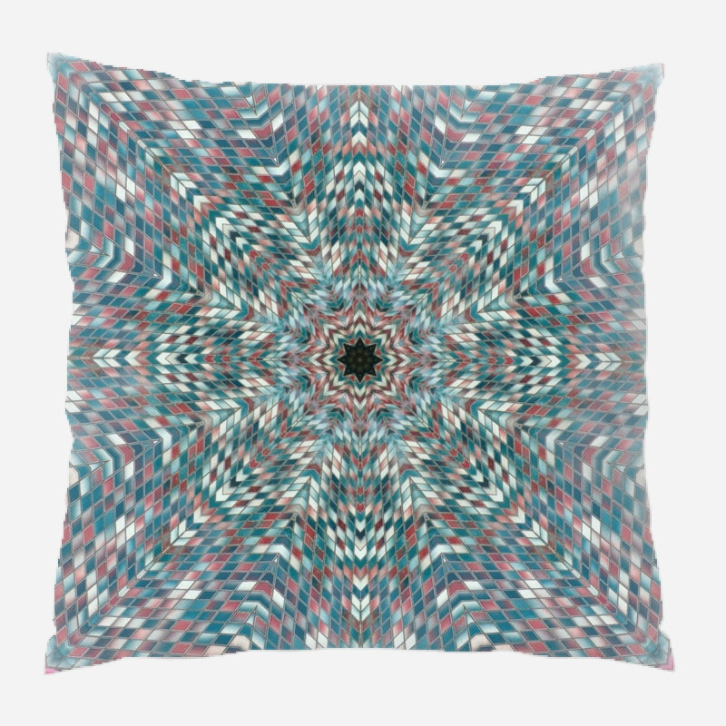 Geometric Microsuede Reversible Throw Pillow