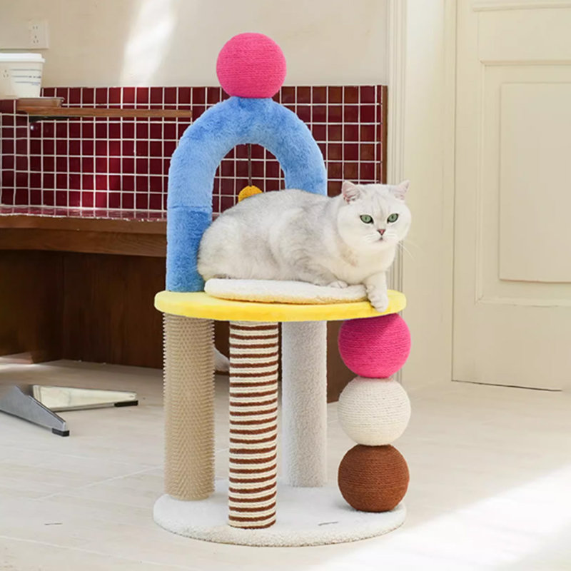 2 Tiers Cat Tree with Condons,Perch,Scratching Posts
