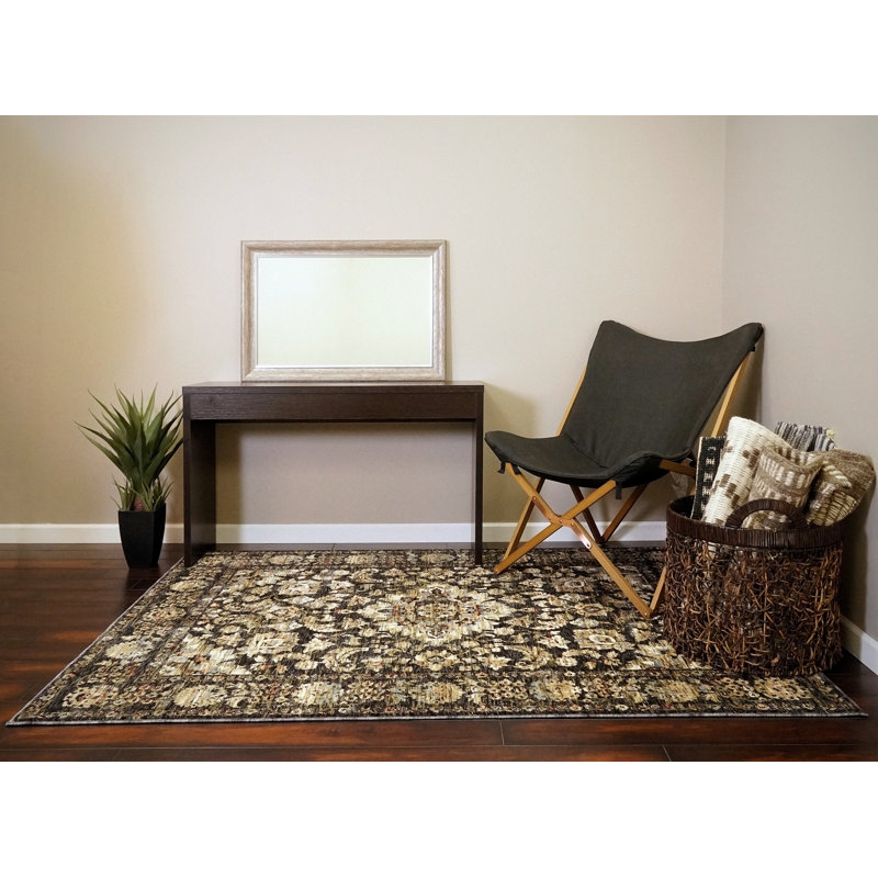 Tapis gris foncé Ngo, Rectangle 3 pi 6 po x 5 pi 6 po