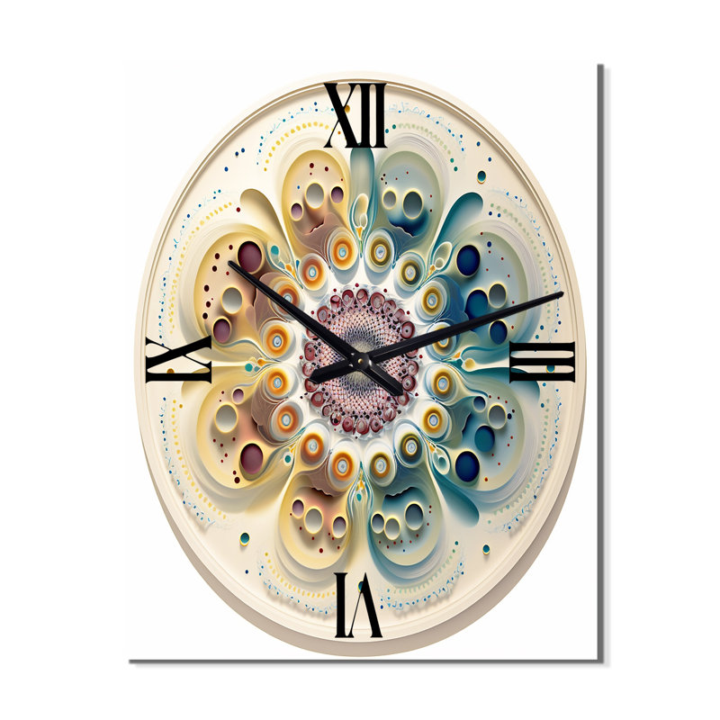 Horloge murale moderne à motif géométrique doux et doux Cymatics Mandala VII, H 28 po x l 12 po x P 1 po