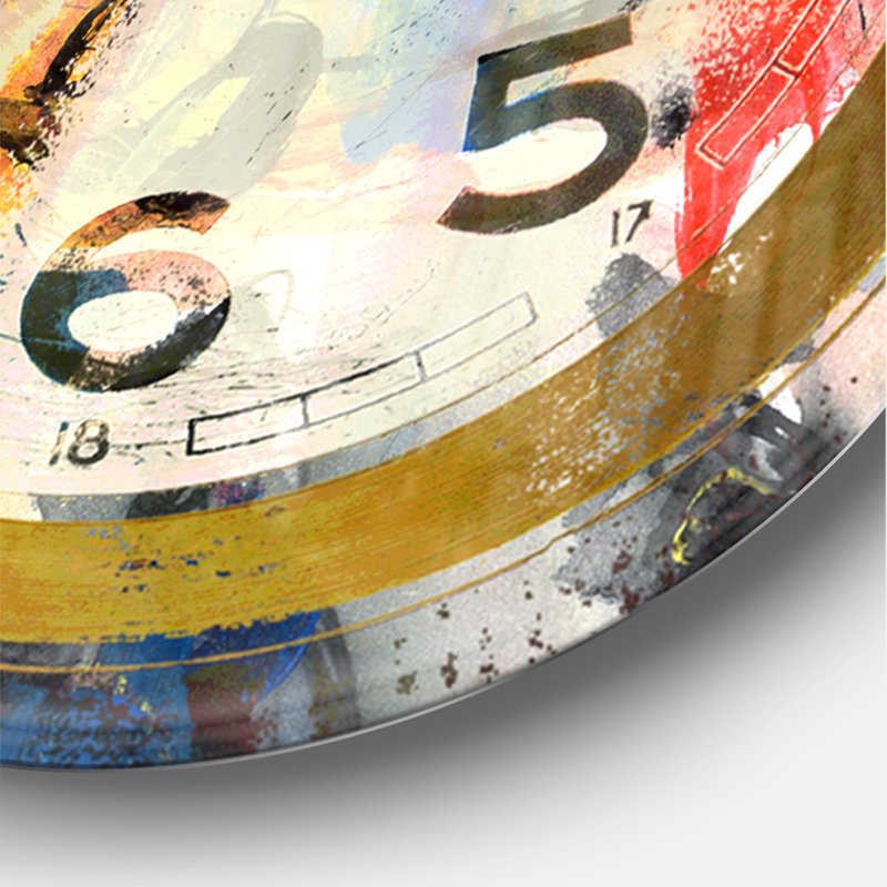 Les gens et le temps, aquarelle acrylique - horloge murale moderne, Grand
