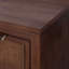Commode double à 6 tiroirs avec façades en rotin et poignées en similicuir Ameer-118226017