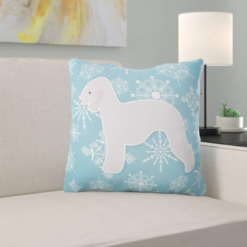 Winter Snowflakes Indoor/Outdoor Throw Pillow, 14" H x 14" W x 3" D