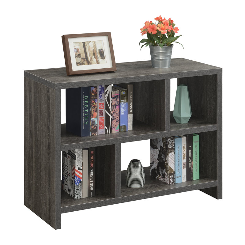 Nemcova 37.99" Console Table with Shelves, Weathered Gray