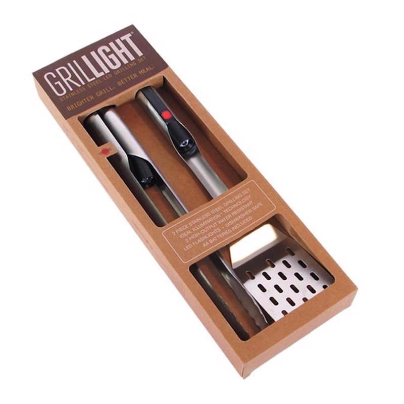 Grilllight Grillight Stainless Steel Black/Silver Grill Tool Set 2 pc