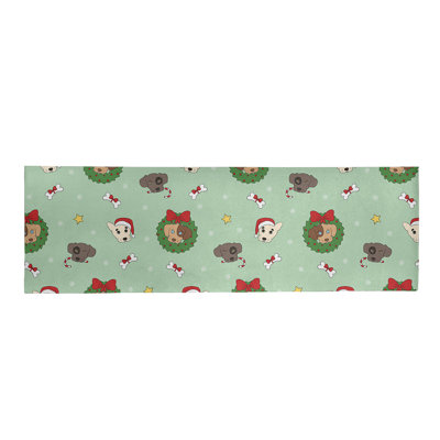 Tapis vert/rouge/gris zone fait main