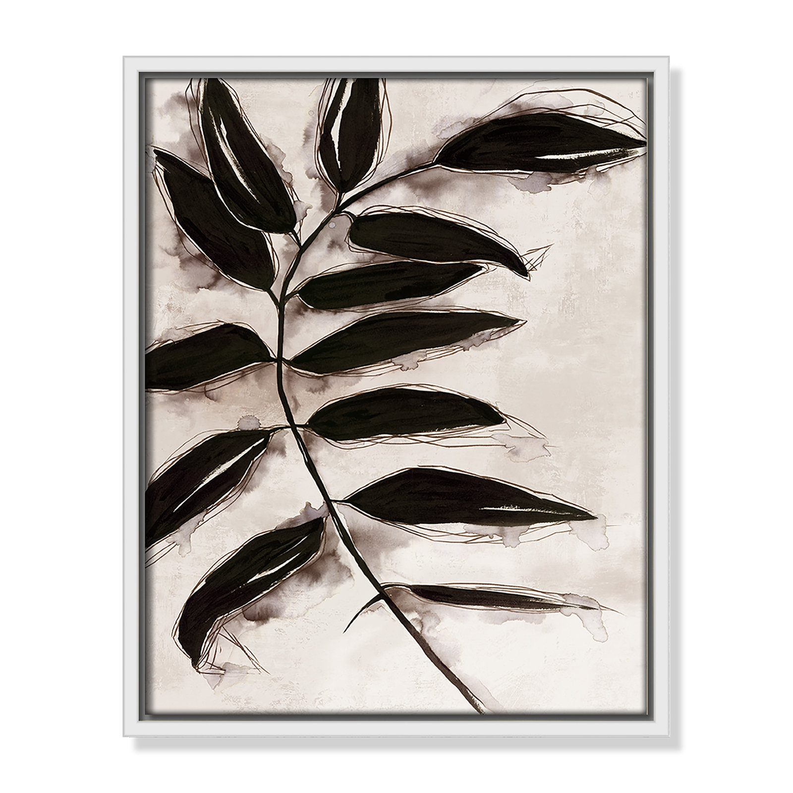Leaves II by Eva Watts, 15.5" H x 12.5" W x 2" D, White Framed