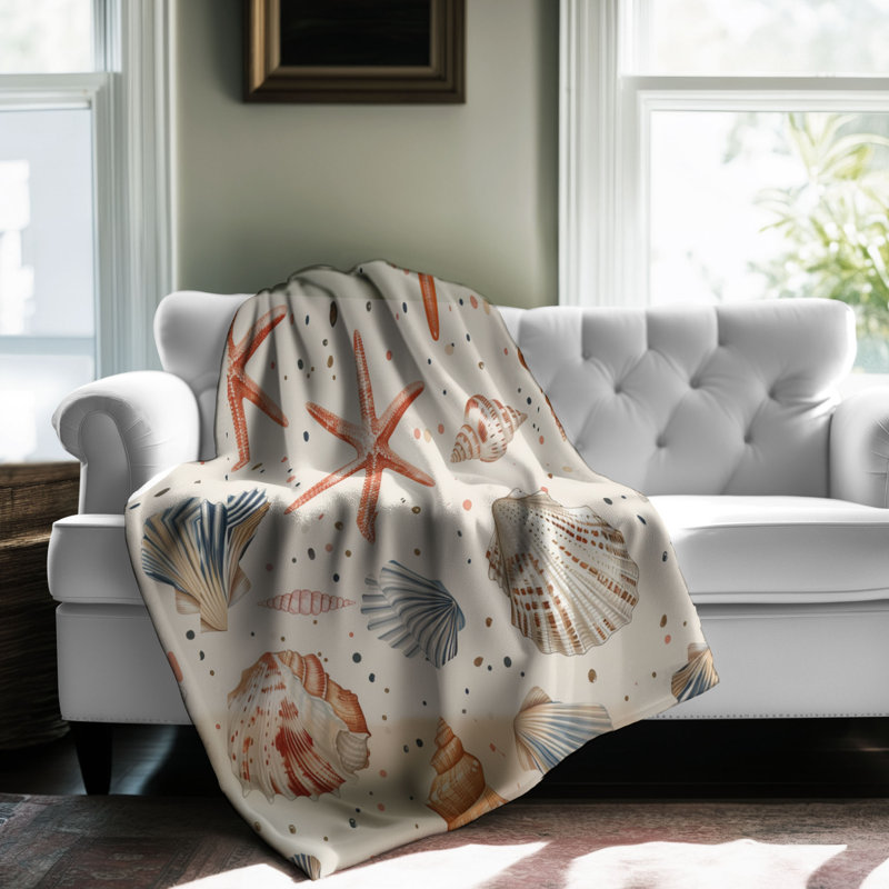 Coastal Vibe - 1 Piece Premium Sherpa Blanket WB_FL_100624_0094, 50" W x 60" L