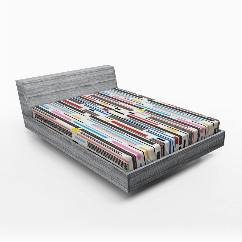 Drap-housse rayé, Drap-housse grand, Chevron / rayé multicolore