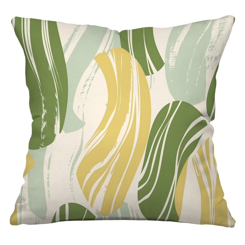 Coussin décoratif réversible en mélange de coton à motif abstrait Abstract Curves, H 18 po x l 18 po