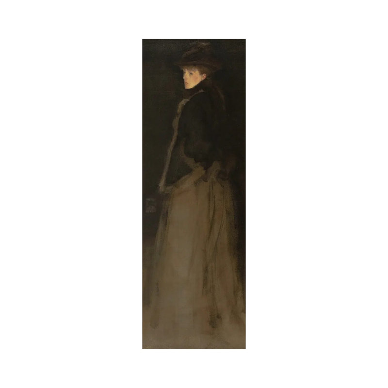 Arrangement In Black And Brown The Fur Jacket by James Abbott McNeill Whistler - 1 Piece Panoramic Wall Art on Canvas