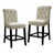 Polyester beige / cadre noir antique