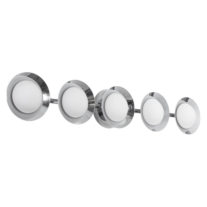 Luminaire de salle de bain à DEL à intensité variable en chrome 36 po Cleo avec verre opale, Chrome chrome