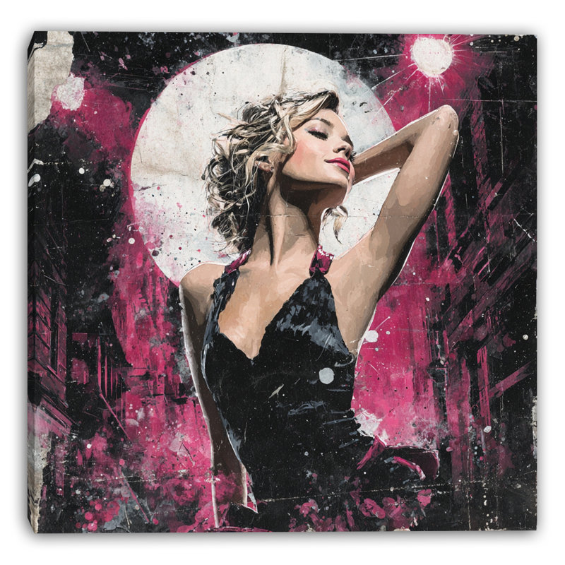 Art mural toile tendue au clair de lune, H 20 po x l 20 po