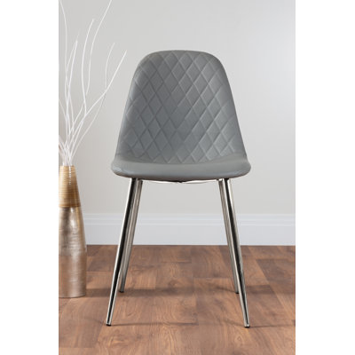 Industrial Design White & Grey Marble Effect Melamine Dining Table Set with 2 Faux Leather Chairs