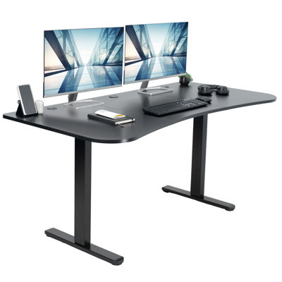 Adjustable Height Curved Steel Standing Desk