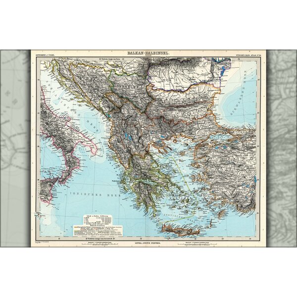 History Galore 24X36 Gallery Poster, Map Of Balkan Peninsula Greece ...