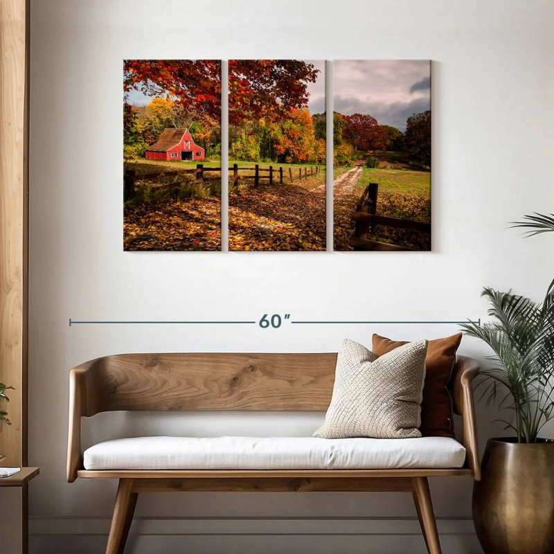 Lilie Rural Farm During Autumn, 28" H x 45" W