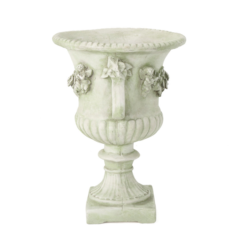 Garden Urn Planter In Lightweight Concrete - 16.99"W X 16.99"D 24.42"H, No Assembly Required, Magnesium Oxide, White Decor Assembly, Oxide
