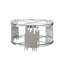 Table basse ronde en acier inoxydable en verre trempé double couche et argent