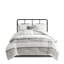 Édredon surdimensionné pour grand lit - Coton gris / blanc, texturé, taille de fer à repasser à vapeur, rembourrage lavable à la machine-122456383