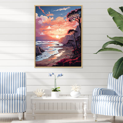 Coucher de soleil sur la plage audacieuse III - art mural plage