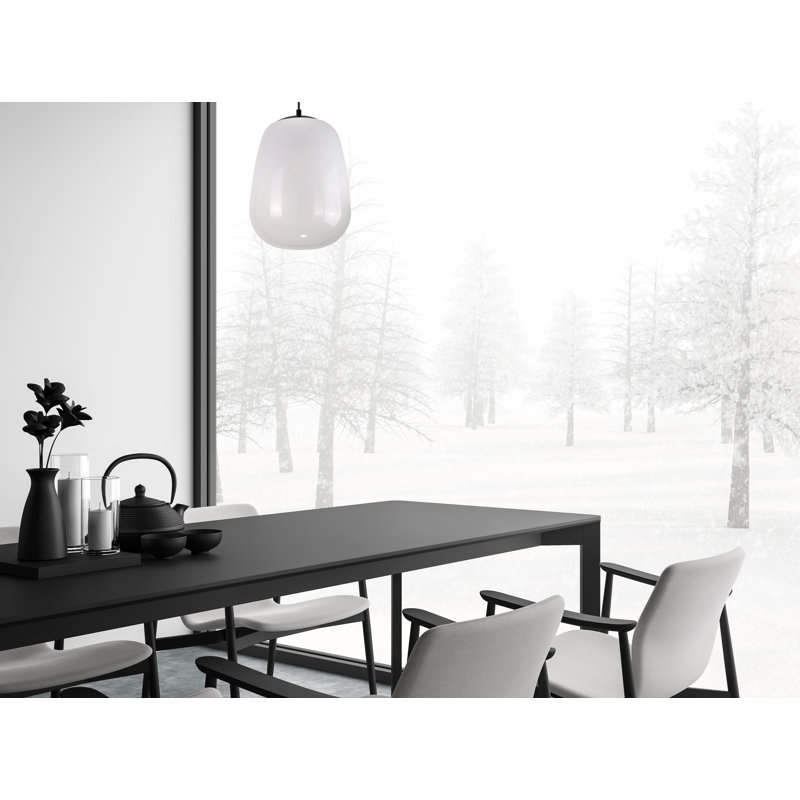 Crestwood 1 - Light Single Pendant, Black, Smoky White