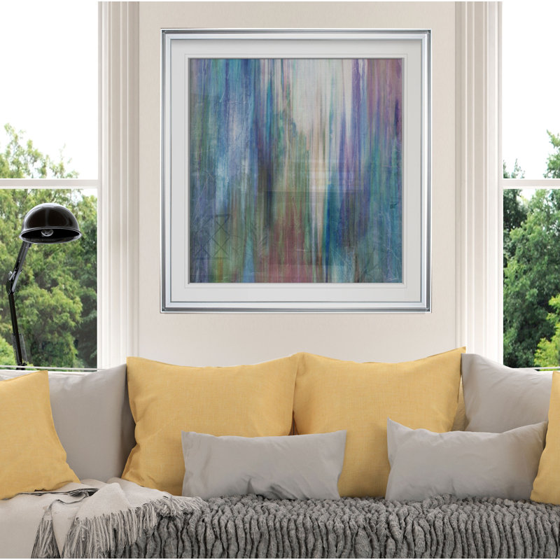 « mistify ii », peinture, H 28 po x l 28 po x P 2 po, Cadre argenté