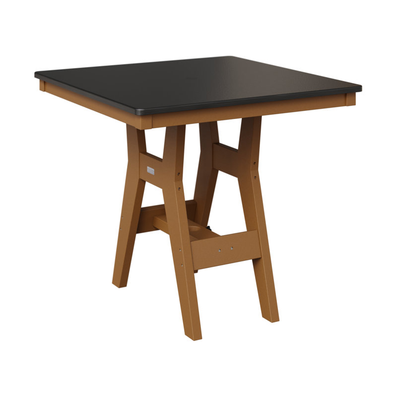 Table carrée à hauteur de comptoir 33 po Berlin Gardens Harbor, H 35,5 po x l 33 po x P 33 po, Noir martelé, Cèdre