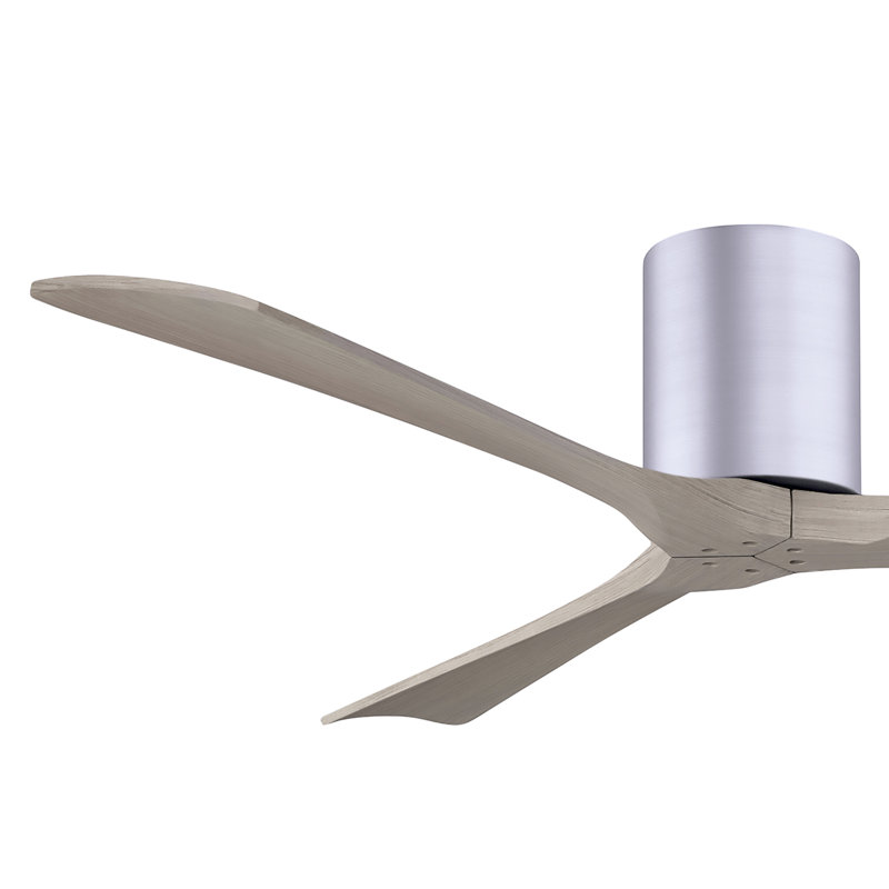 Ventilateur de plafond à 3 pales Olivier, Nickel brossé, Ton bois de frêne gris, 60"