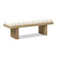 Banc rembourré moderne 52 po Bella, ivoire blanc Boucle