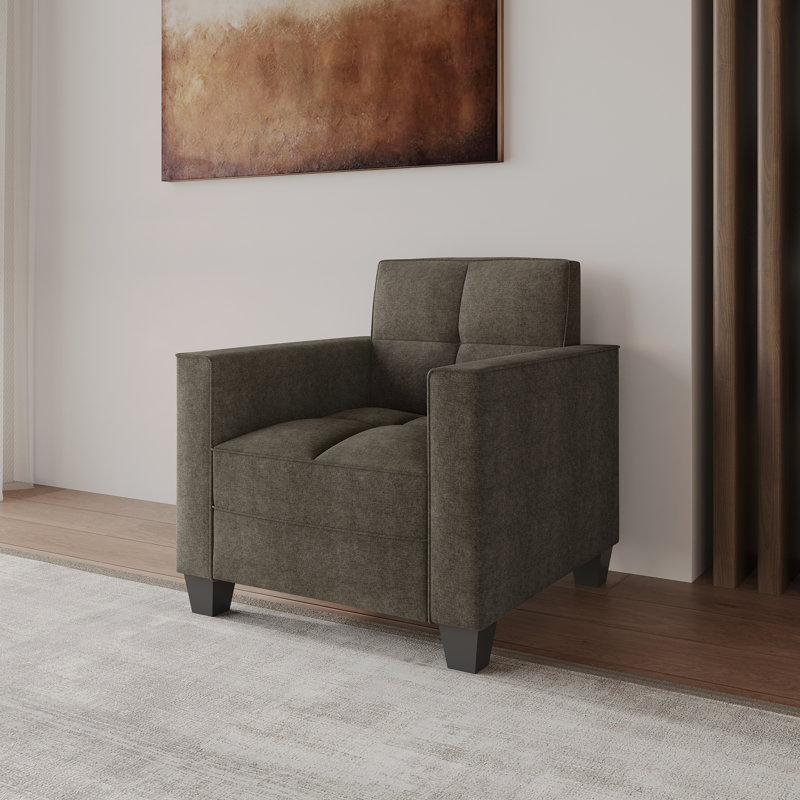 Chaise rembourrée en velours Olivia, Brun