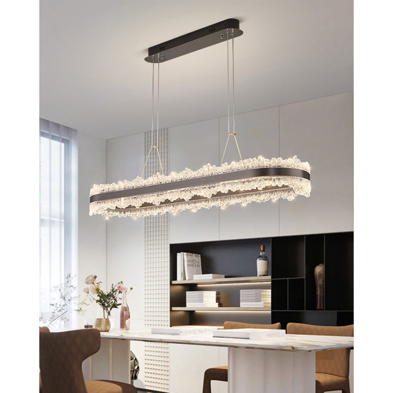 Pied de lampe moderne en aluminium minimaliste avec abat-jour en acrylique, lampe longue barre ovale