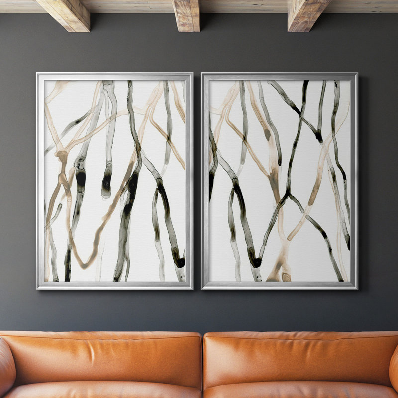 " Runnel XI " 2 - Pieces, Silver, 36.5" H x 53" W
