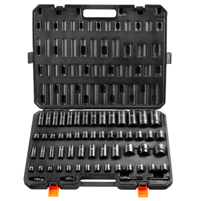 Impact Sockets Set 59pcs 6-Point 3/8"" & 1/2"" Drive Bit Ratchet -  VEVOR, CJTTZJ1CRMO53W901V0