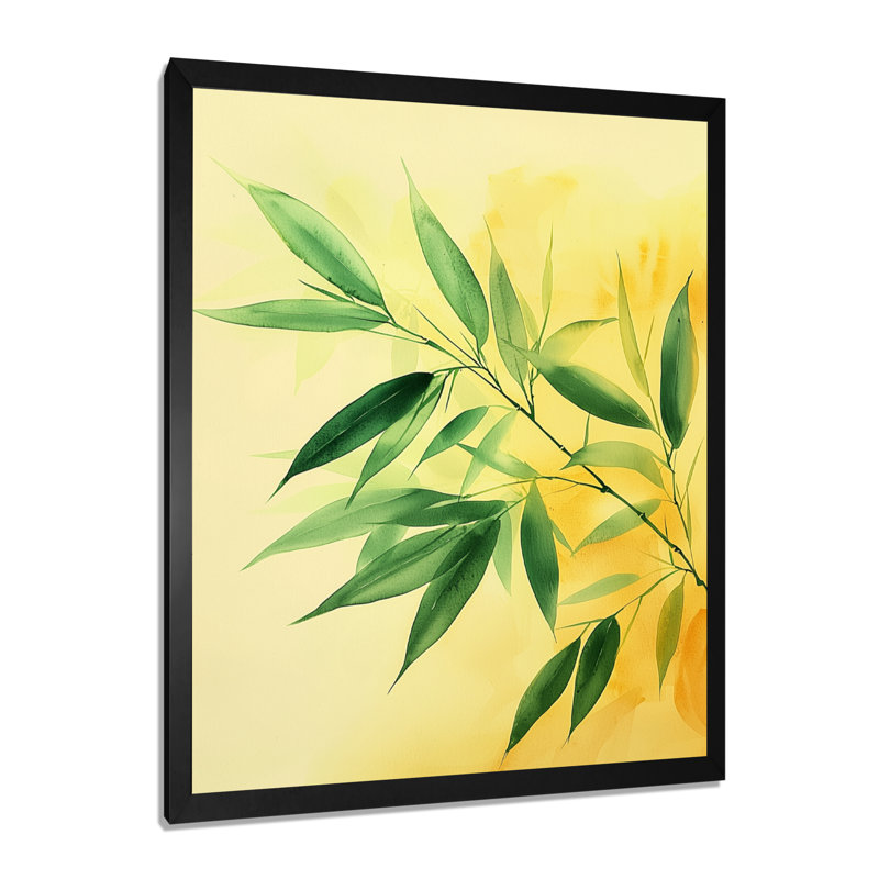 Cledith - art mural floral, Black, 20" H x 12" W, Framed Print without Mat