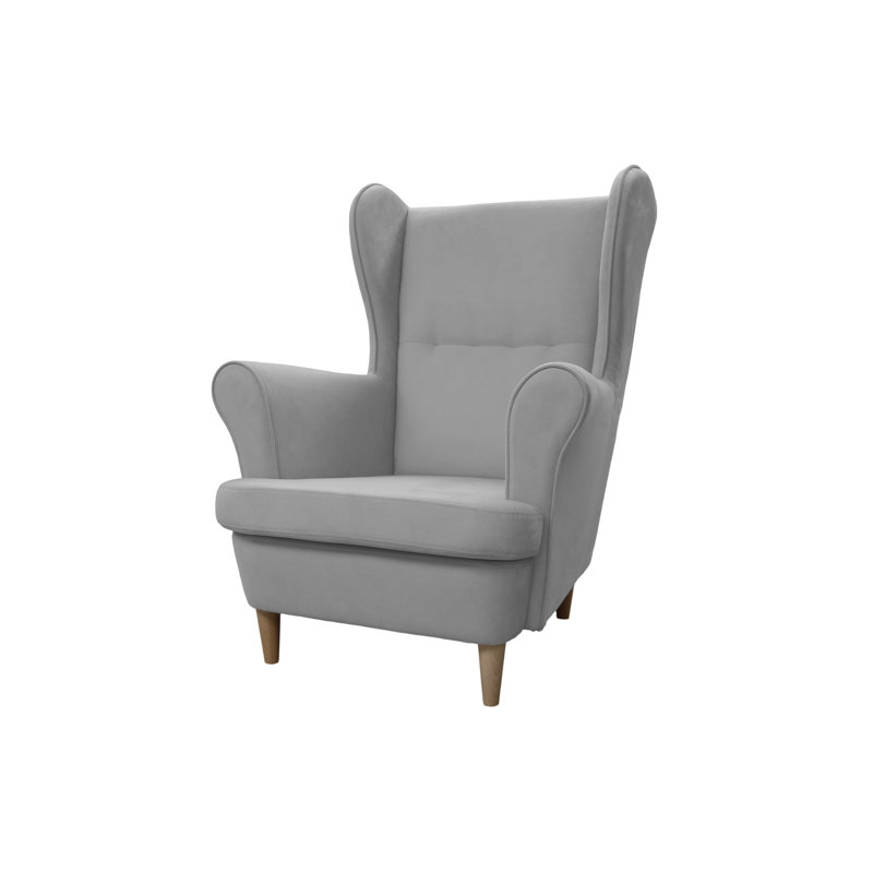 Sanson Upholstered Wingback Chair, Grey
