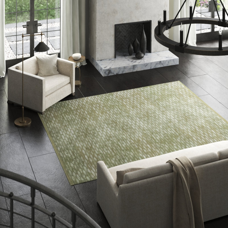 Tempo Geometric Hand-Knotted Wool/Silk Gray Area Rug, Gray, Rectangle 8' x 10'