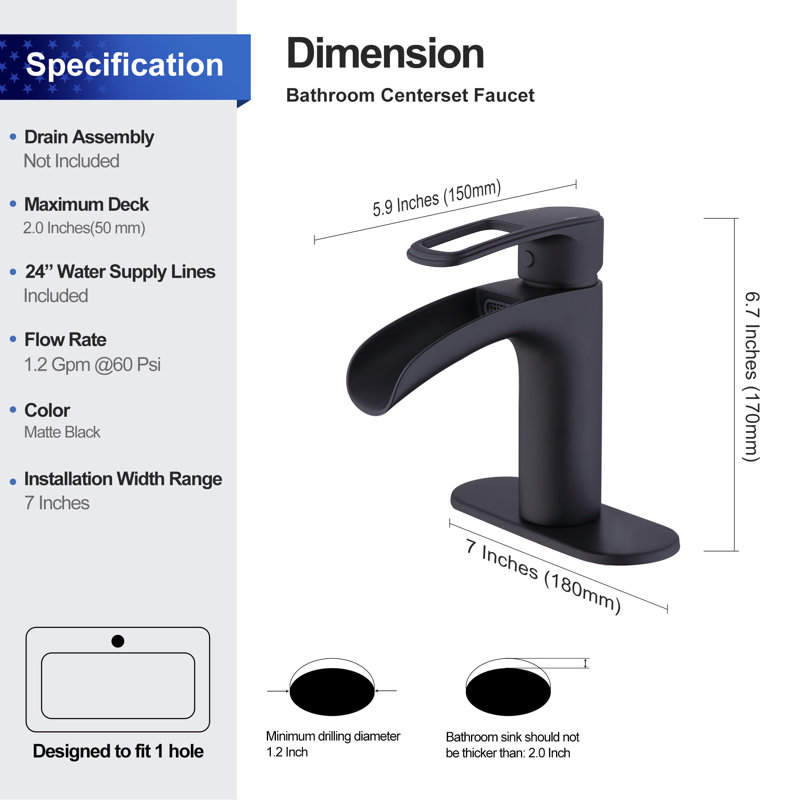 Single-Hole Single-handle Bathroom Faucet, Matte Black