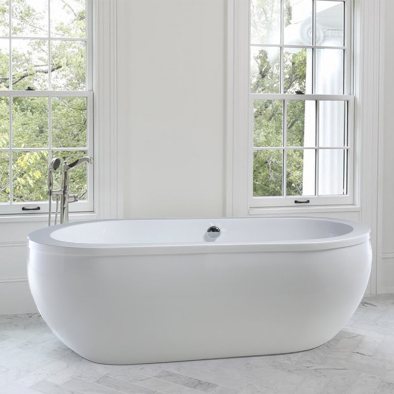 71" x 34" Freestanding Soaking Bathtub