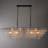 Whistler Modern 64.7" 12-Lights 4-Tier Large Oval Clear Glass Kitchen Island Black Chandelier-1652865207