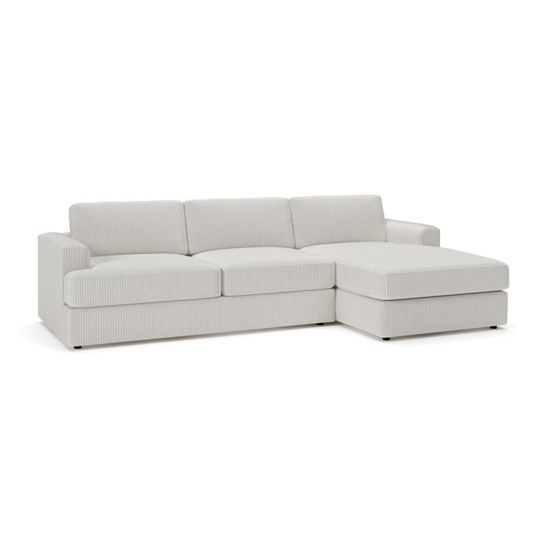 Canapé modulaire 2 pièces Cayden, Orienté à droite, Cruise rayé gris