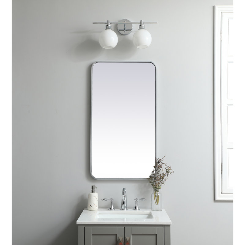 Miroir mural Sabine, 36 po x 20 po, Argent